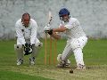 Drummy about to be bowled